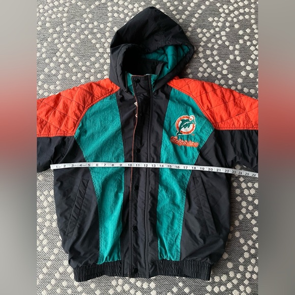 Miami Dolphins RARE NFL Starter Coat Kids Youth Boys Girls XS Black Orange Teal - Picture 10 of 14
